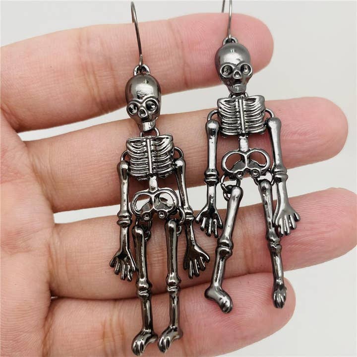 Mio Queena - Wholesale Dangle Earrings - Body Skeleton Retro Skull DangleEarrings - GT