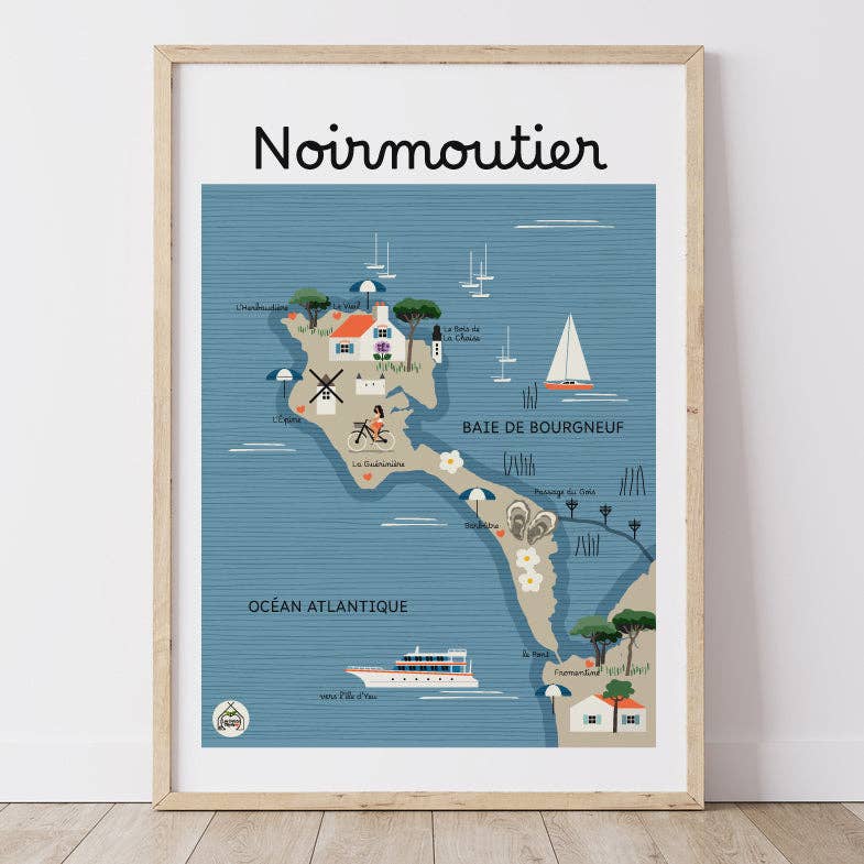 Les Petits Yéyés – Großhandel Poster – Noirmoutier Poster - Küstenkarte0
