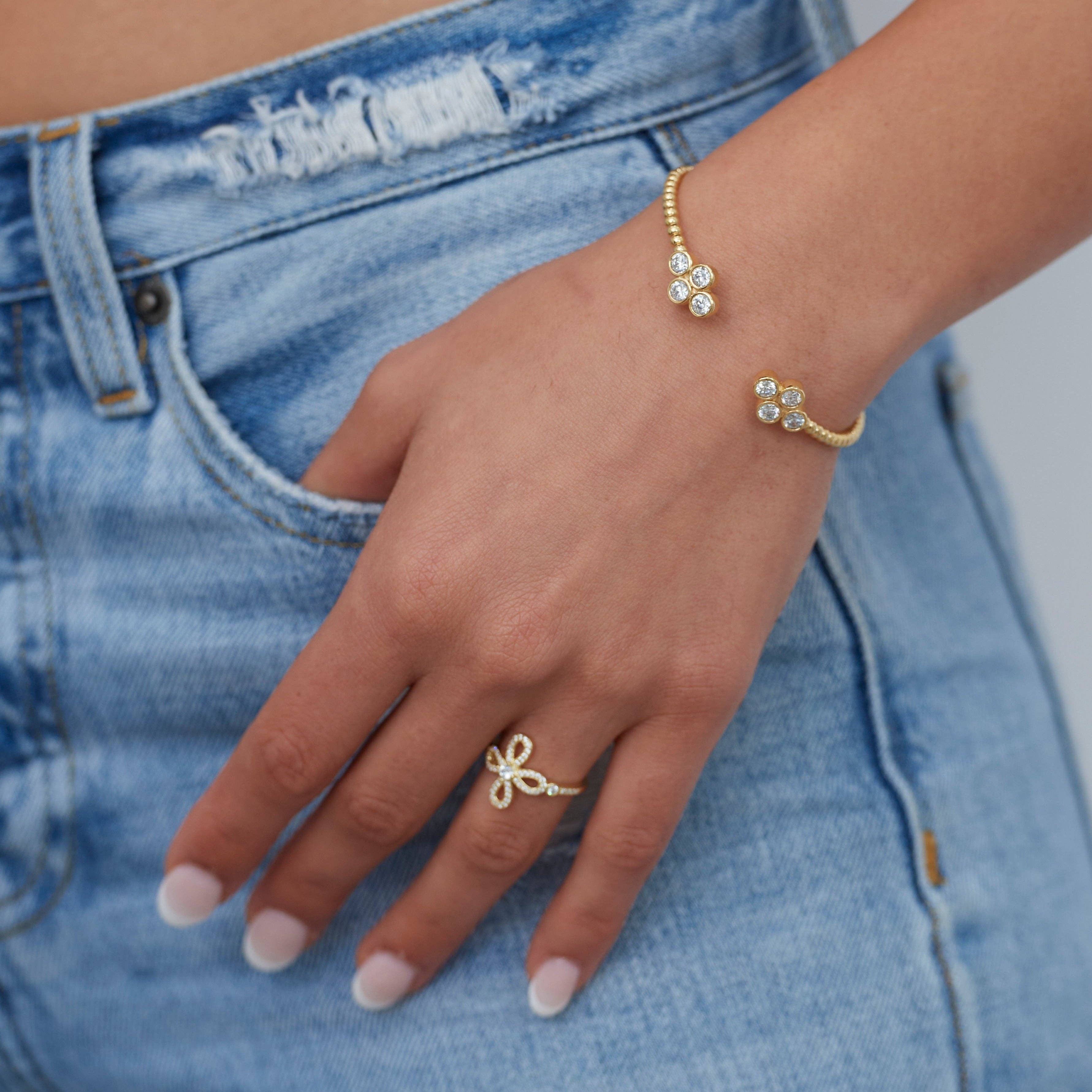 Sahira Jewelry Design - Wholesale Cuff Bracelet - Oriana Flower Cuff4