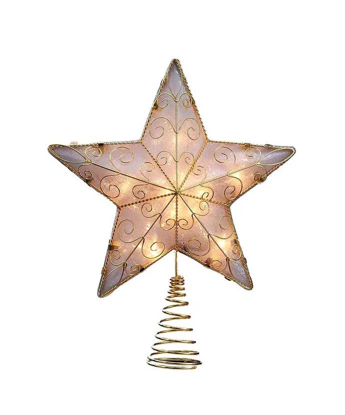 Kurt S. Adler, Inc. - Wholesale Tree Topper - UL 10 Light 8.5" Gold Refl Star Tree Topper
