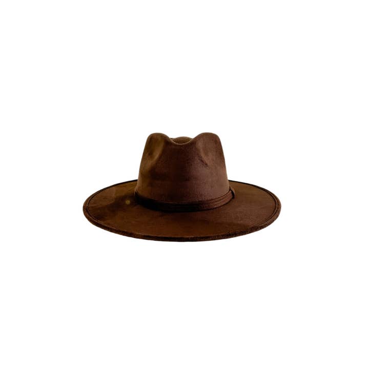 Wilder and Soul Wholesale Hats - Wholesale Fedora - Women's - Vegan Suede Rancher Hat - Chocolate2