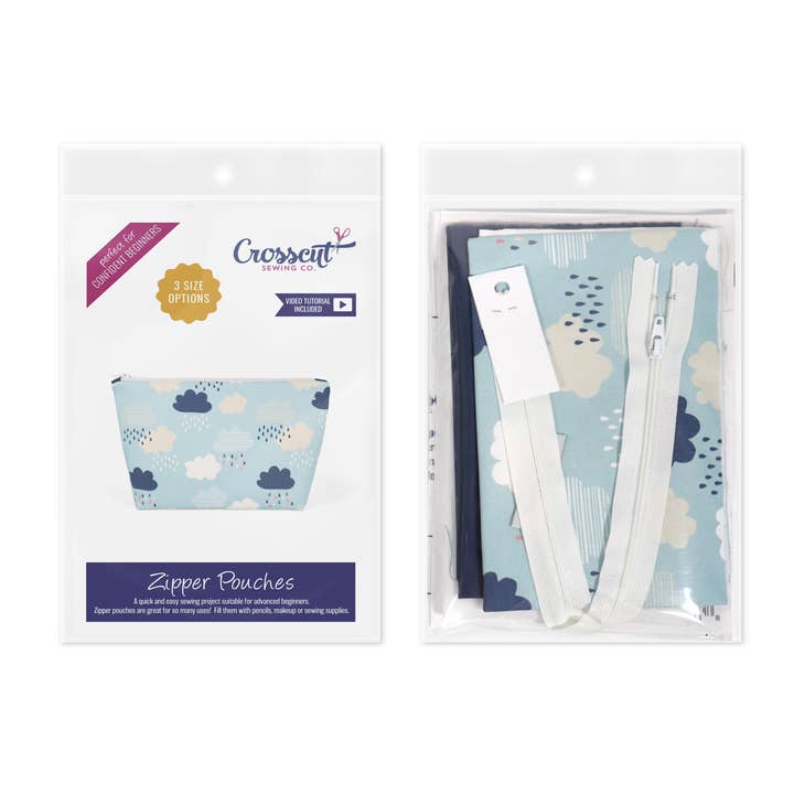 Crosscut Sewing Co. - Wholesale Craft Sewing Kit - Zipper Pouch Sewing Kit - Sewing Project Kit with Fabric for Beginners31