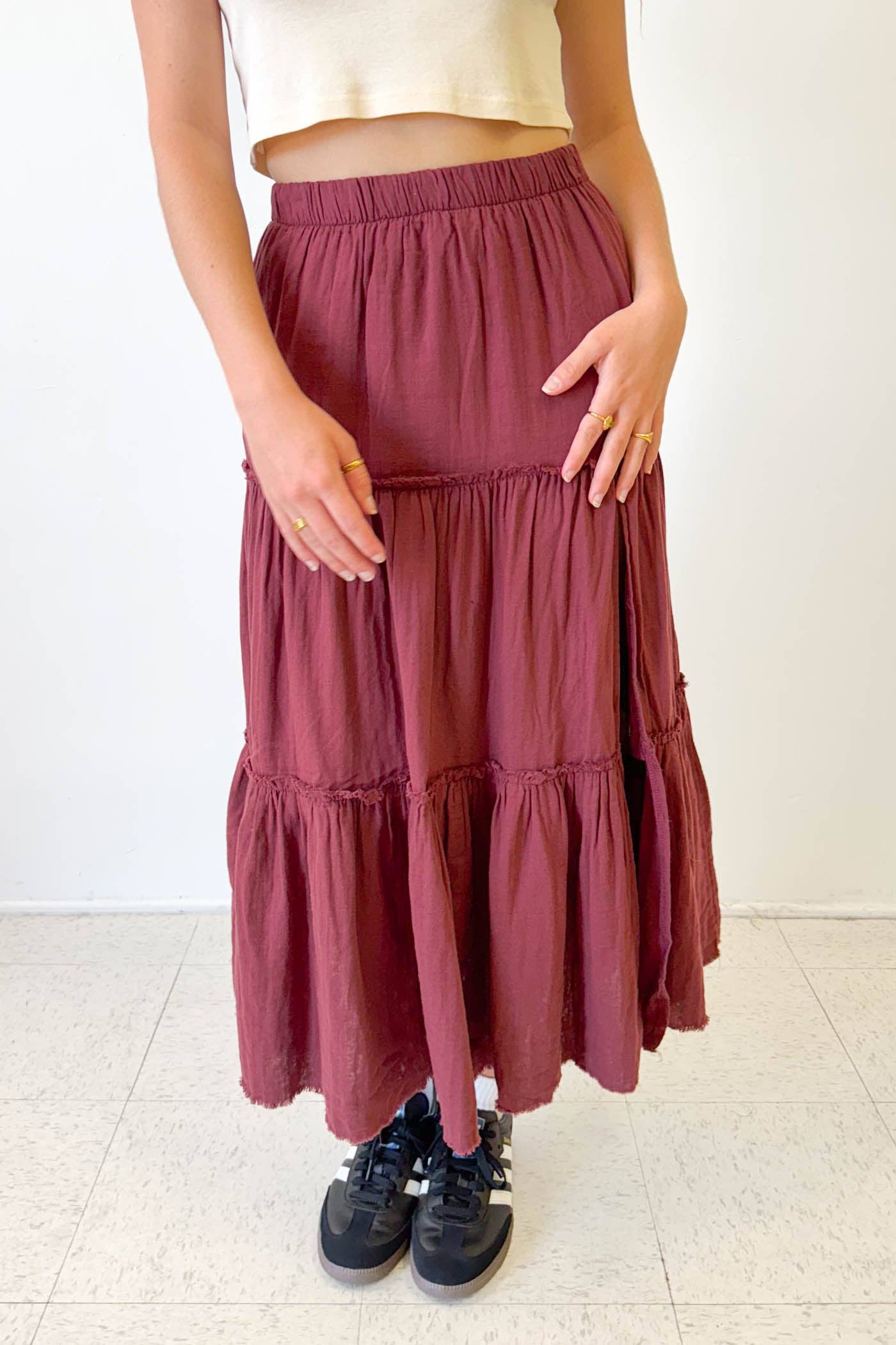 Nectar Clothing – Großhandel Rock – Damen – Maxirock mit Schlitz und Stufen13