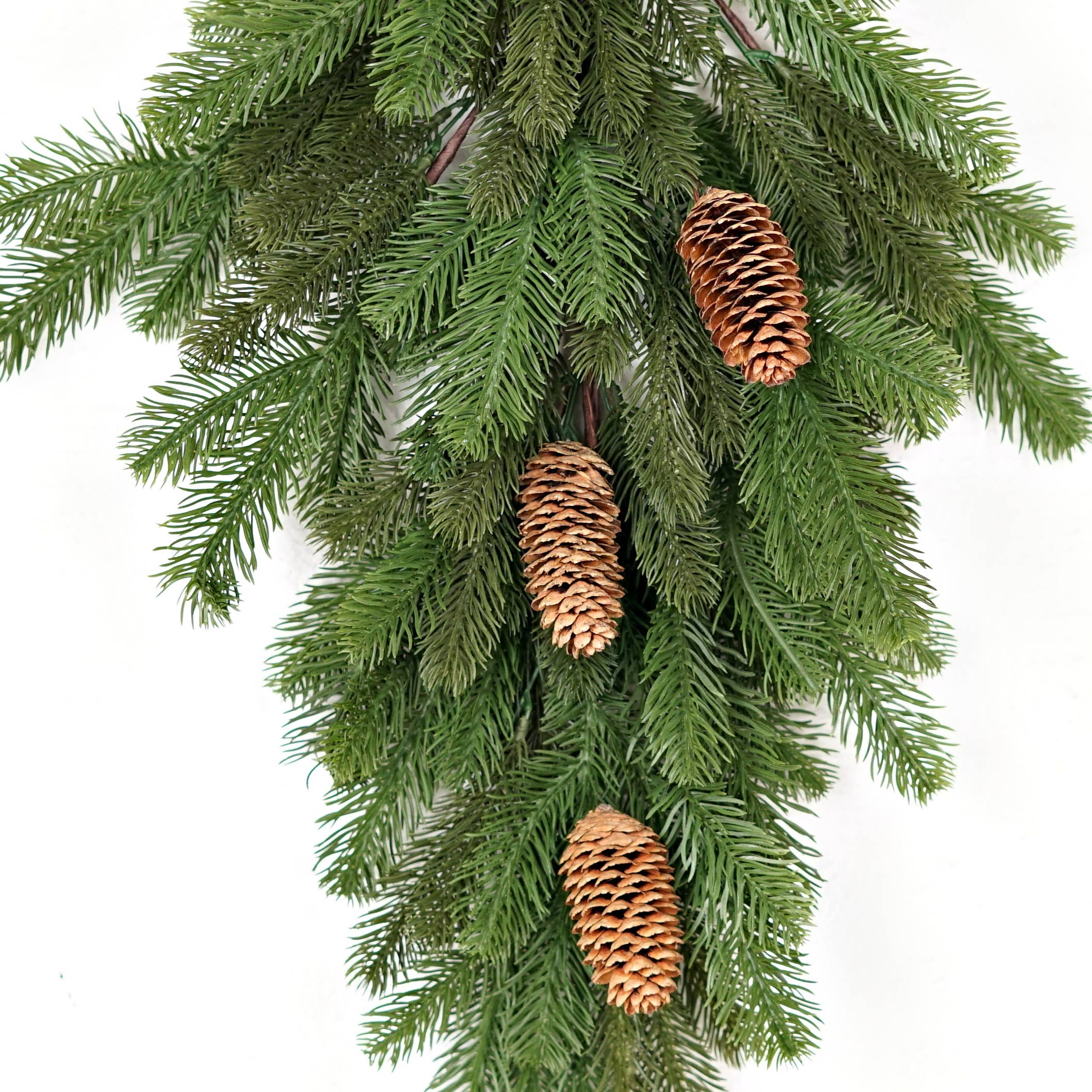 Holiday Depot Inc. - Wholesale Christmas Decoration - 510123- 28inLx15inW Teardrop-Evergreen Spruce Pine w. Pineco1