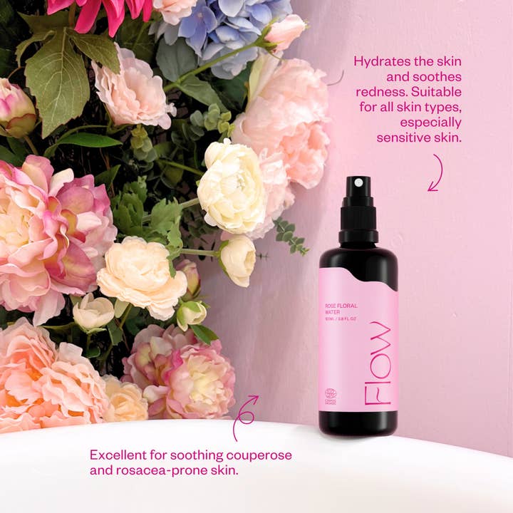Flow Cosmetics – wholesale Ansiktstoner – ROSENBLOMSVATTEN Cosmos Organic Certifierad