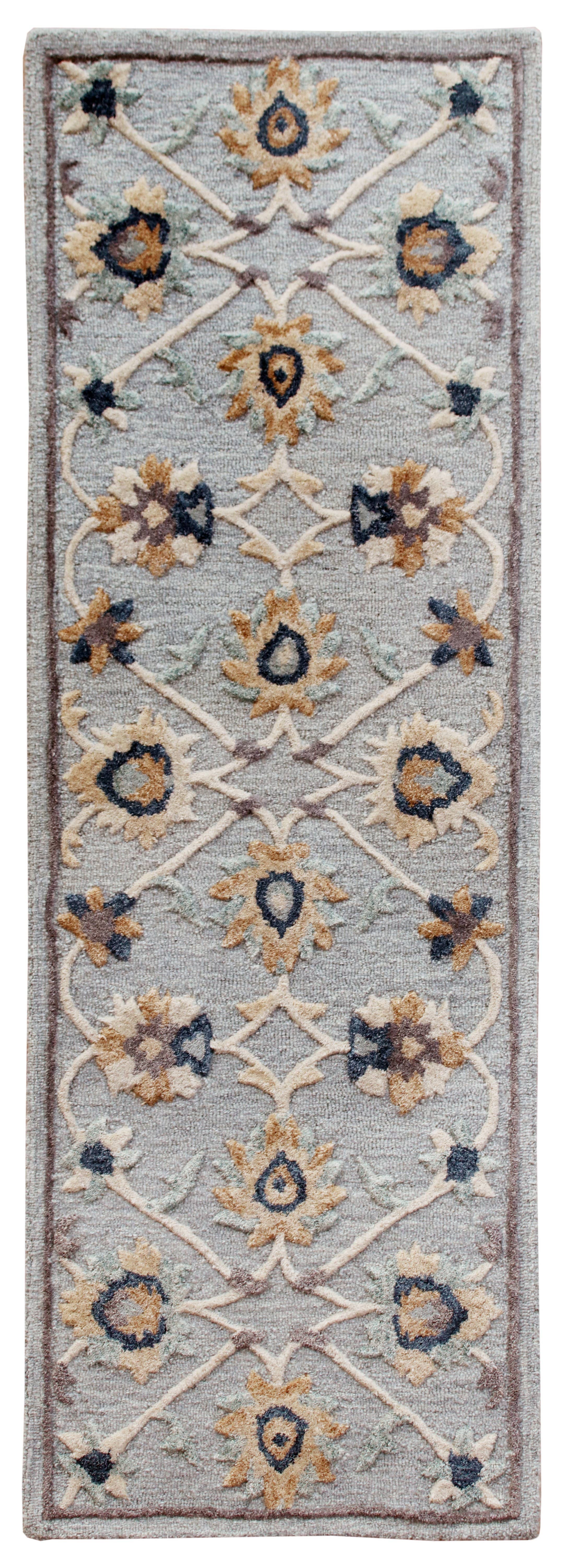 LR Home - Wholesale Area Rug - Beatrice Floral Gray Hearth / Round / Runner Area Rug8