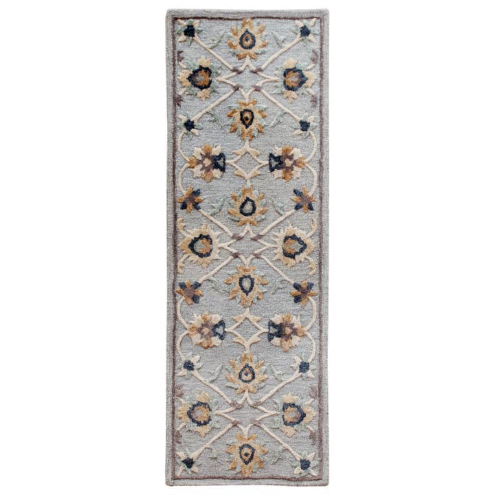 LR Home - Wholesale Area Rug - Beatrice Floral Gray Hearth / Round / Runner Area Rug8