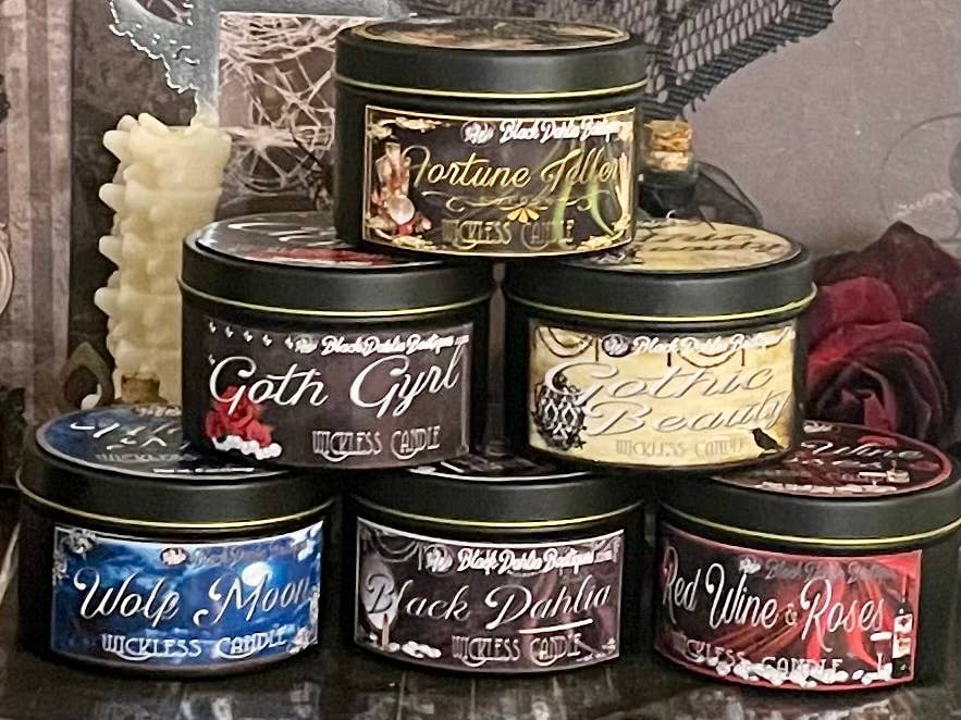 Black Dahlia Boutiques – Cera sólida por atacado – Vela Gothic Beauty Sem Vime6