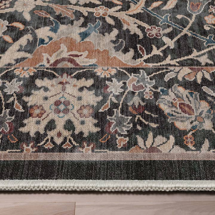 Well Woven - Wholesale Area Rug - Liana Vintage Oriental Charcoal Grey Flat-Weave Rug4