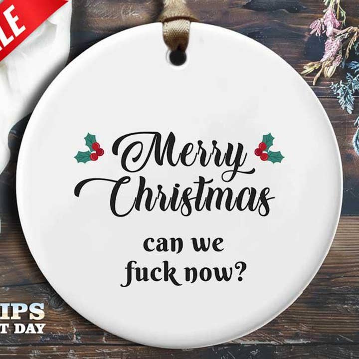 Grappige Kerstmis Fuck Kerstornament - 'Vrolijk Kerstfeest. Kan voor wholesale door VenusArtsShop