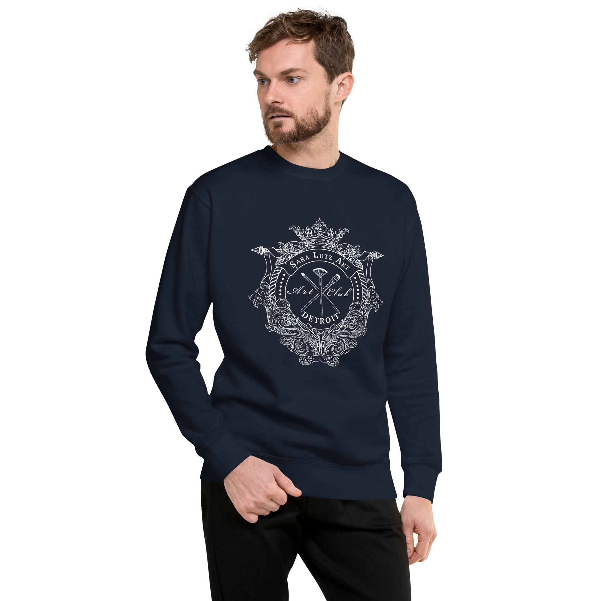 Sara Lutz Art - Wholesale Graphic Sweatshirt - Unisex - Art Club Crest Sweatshirt7
