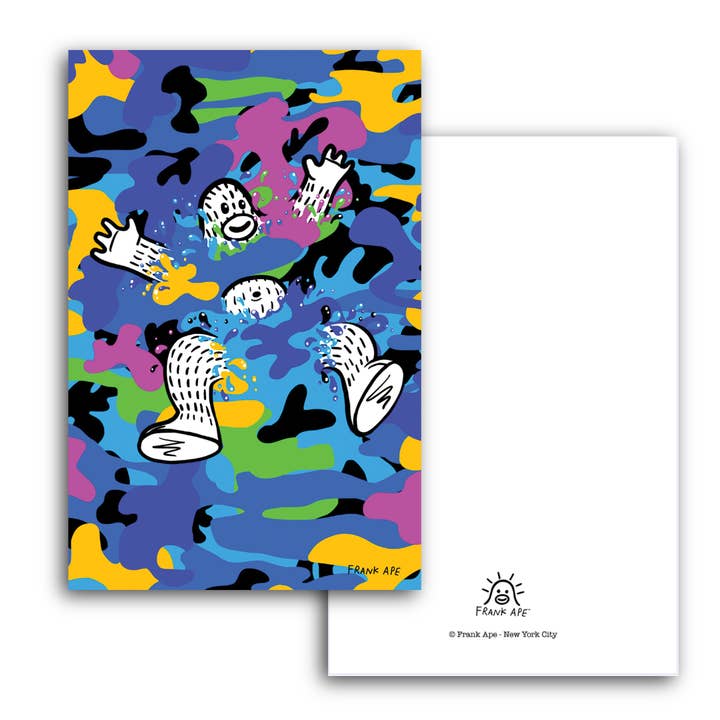 Blue Camo Splash - Art Print for wholesale by Frank Ape