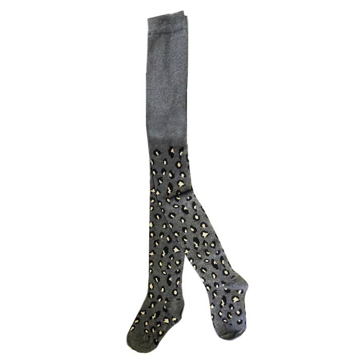 Kids Leopard Tights- Grey for wholesale by PATCHYTIGER