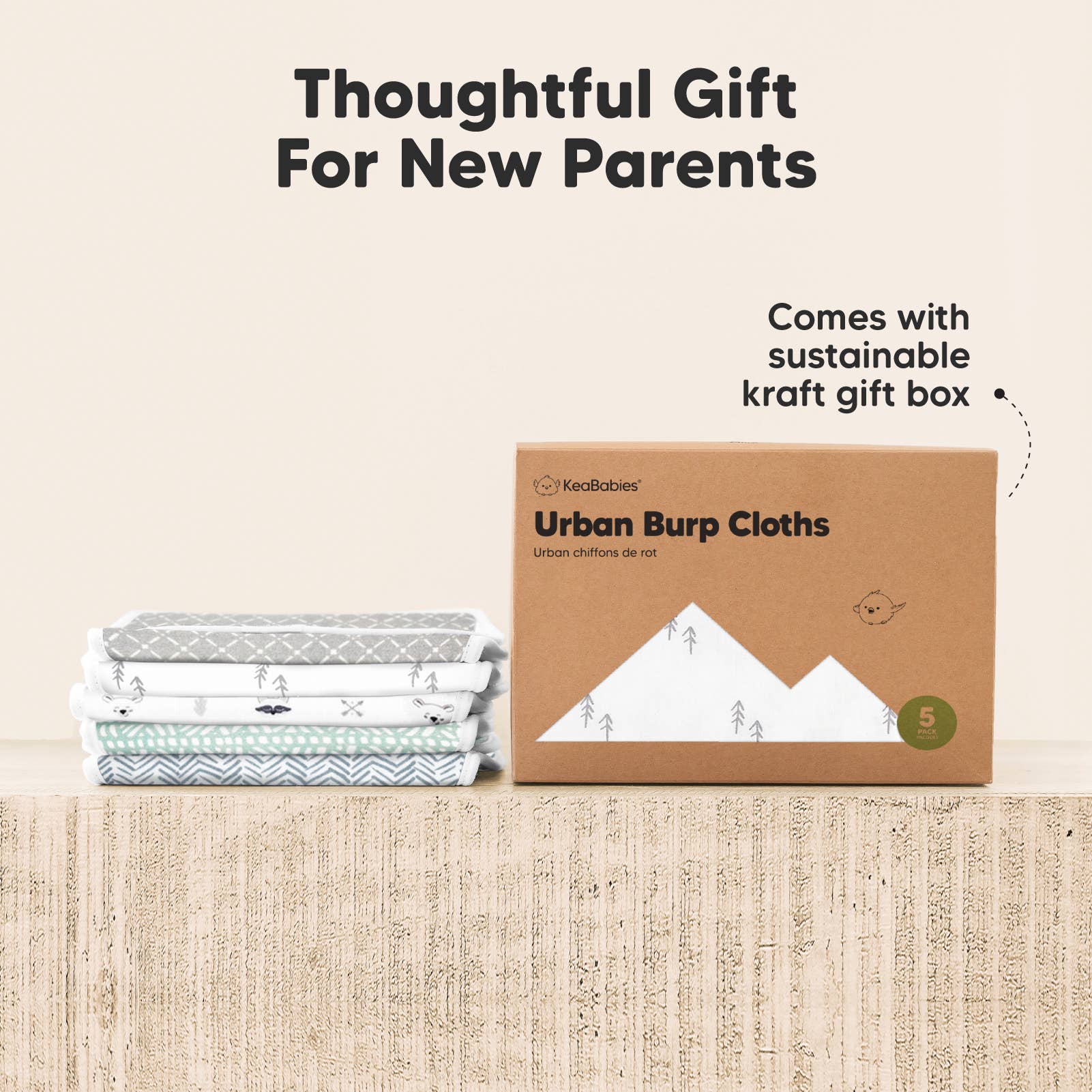 Nórdico KeaBies 5-Pack Panos Urban Burp para venda a revendedores na Faire8