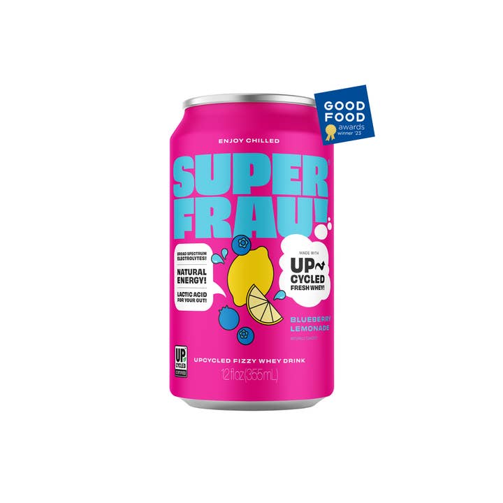 Superfrau Upcycled Fizzy Whey Drink – Blueberry Lemonade for wholesale by Superfrau