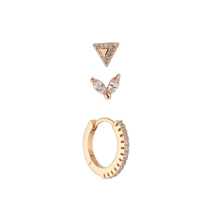 Brinco Gianna Ouro Rosa por atacado de Knight & Day Jewellery