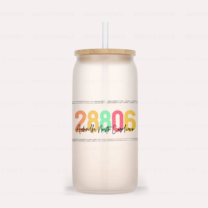 Gobelet en verre givré orange à couleur changeante - Code postal pour la vente par imperfect by design co