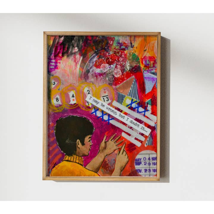 I Doubt It: Vintage Mixed Media Collage - Fine Art Print for wholesale by LinHopArt
