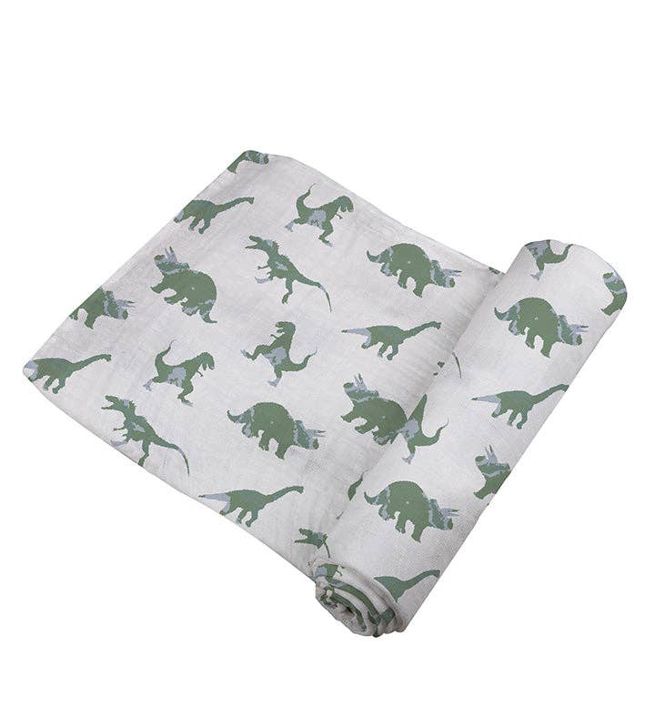 Newcastle Classics - Wholesale Swaddle - Baby - Granite Green Dinosaurs Cotton Swaddle4