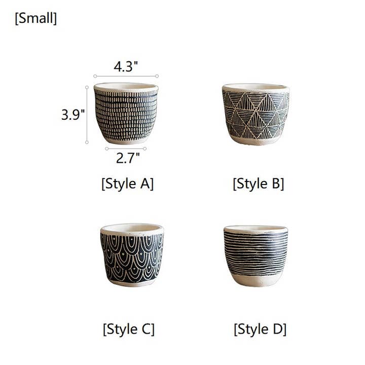 Rustic Reach - Wholesale Plant Pot - Geometric Art Concrete Flower Pot