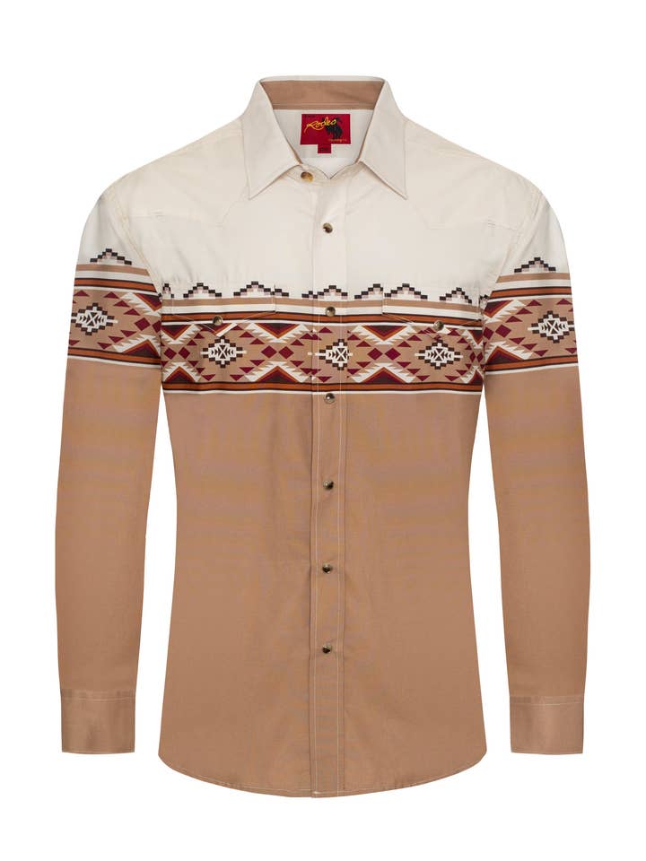 Men's Western Pearl Snap Print Shirt - PS100L-1089 for wholesale by Rodeo Clothing