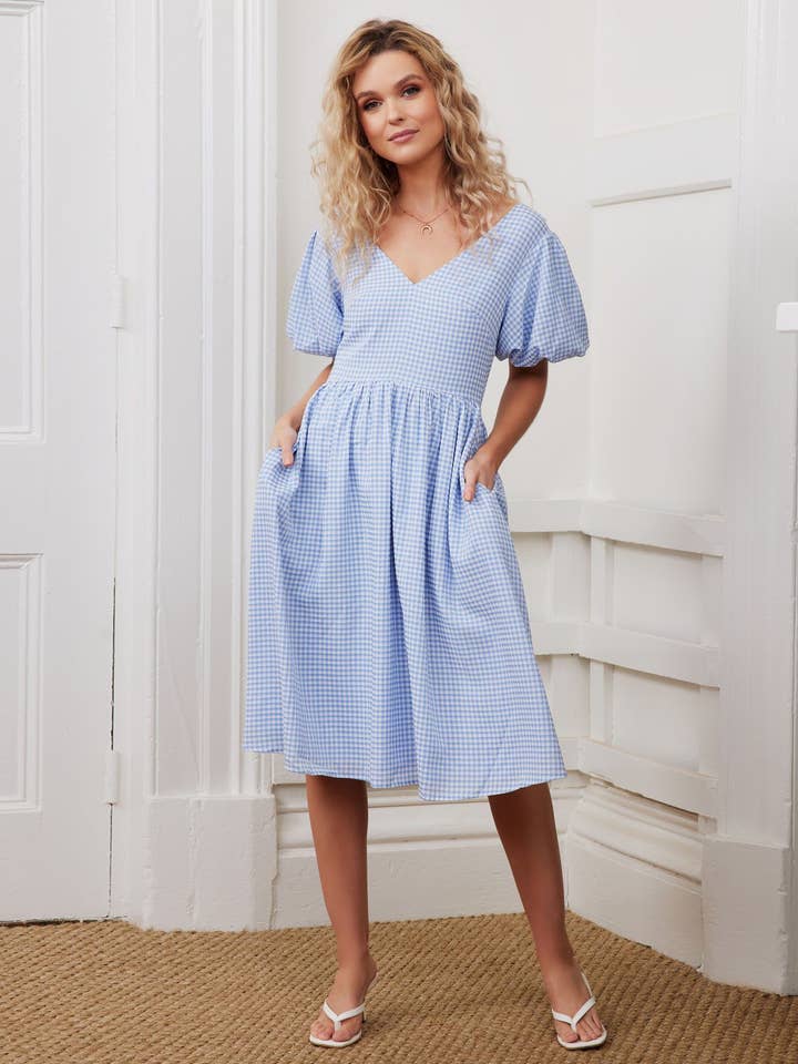 Everly Kleid - Blau für den Großhandel von Twosisters The Label