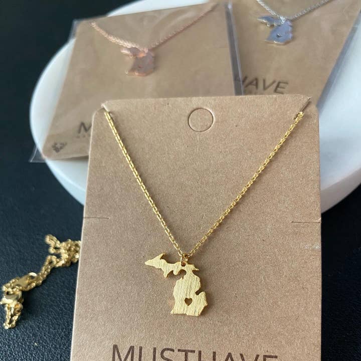 Michigan State (heart) Necklace for wholesale by musthavemustget