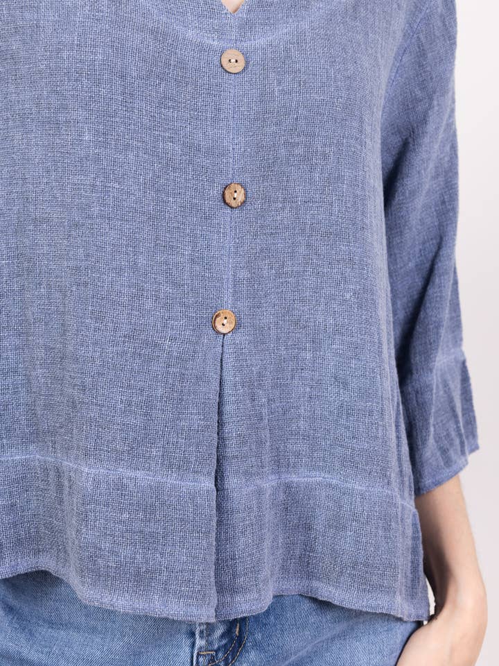 L'Emotion - Wholesale Blouse – Women’s - 3/4 Sleeve Sweater Cardigan Effect 50% Linen & 50% Cotton8