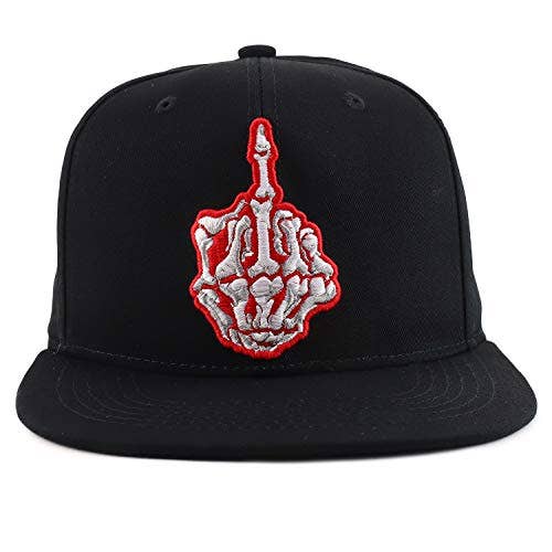 Trendy Apparel Shop – Boné - Unissexo por atacado – Boné Snapback Flatbill Bordado Esqueleto4