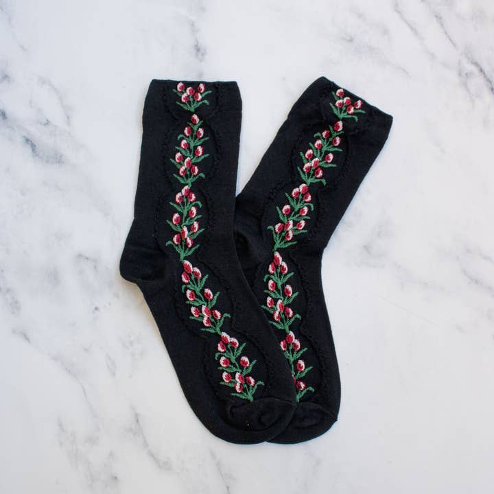 Tiepology – Engroshandel Strømper - Dame – Kvinders antikke tulipanblomstersokker