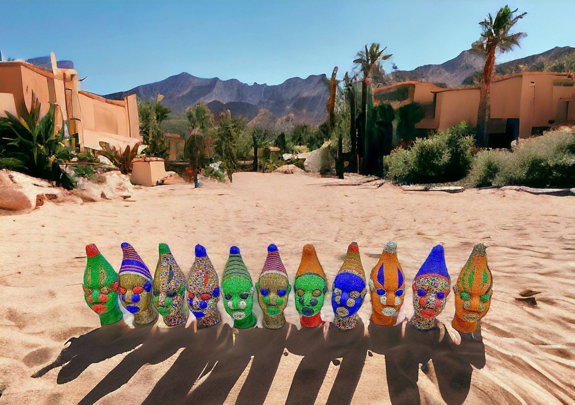 SOUK in the CITY - Wholesale Decorative Figurine - SMALL Bamileke Statues - new design10