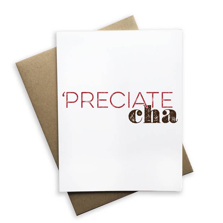 Tiramisu Paperie - Wholesale Everyday Greeting Card - Thank You Card, 'preciate Cha Greeting Card