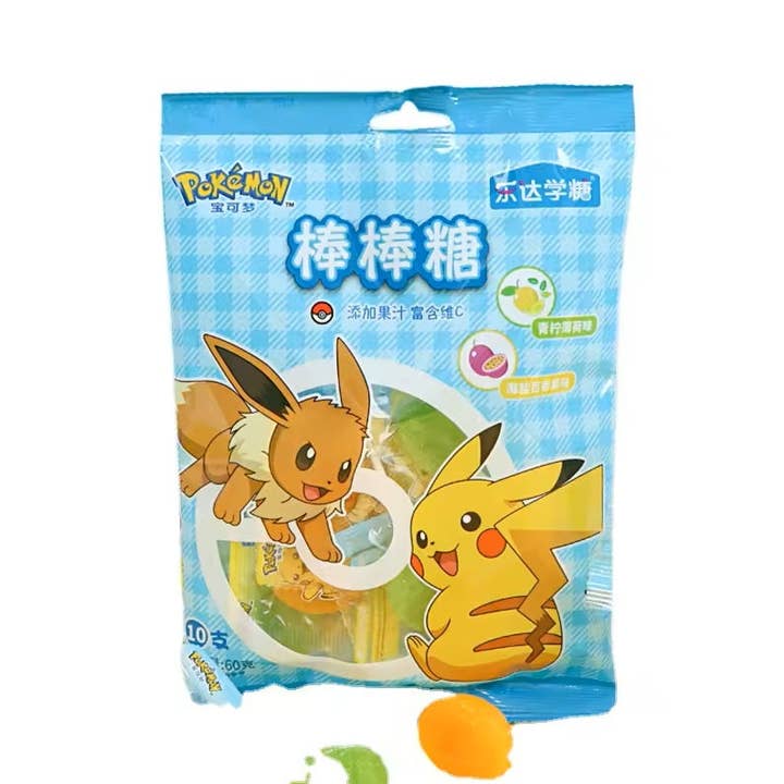 Global Bite Co - Wholesale Lollipop - Leda-Pokemon Flat Lollipop Bag 60g (China)