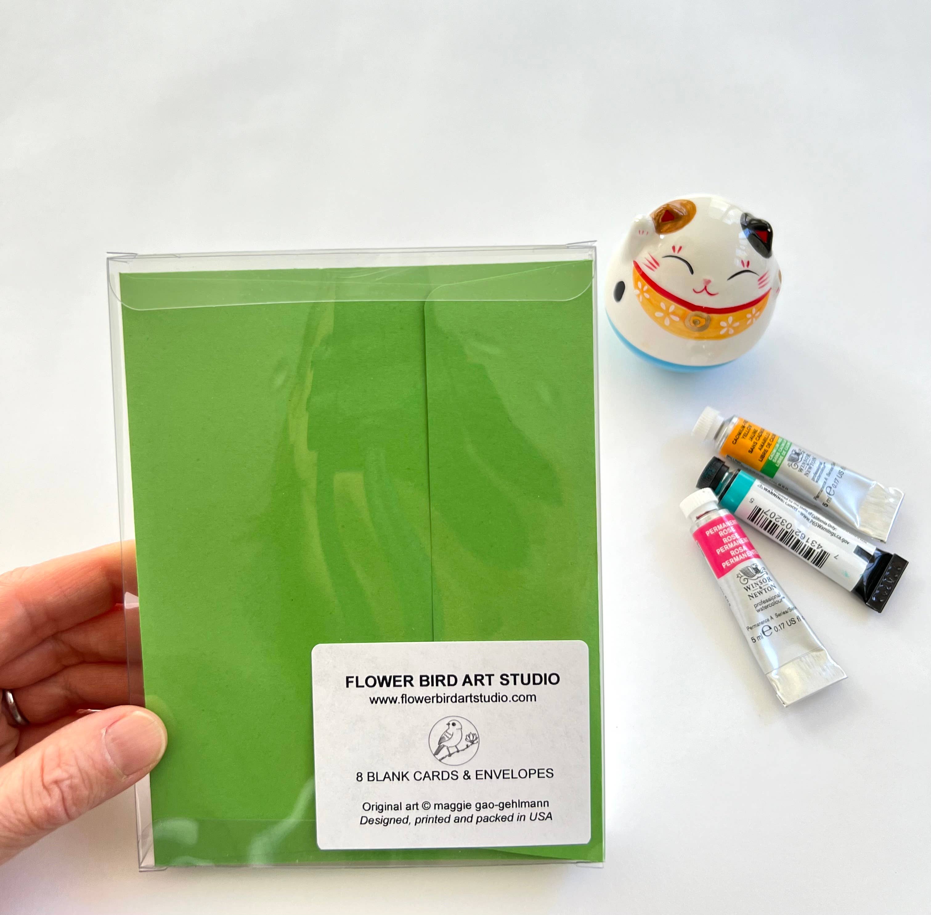 Flower Bird Art Studio - Wholesale Thank You Card - Boxed thank you notes of 8 - humming bird2