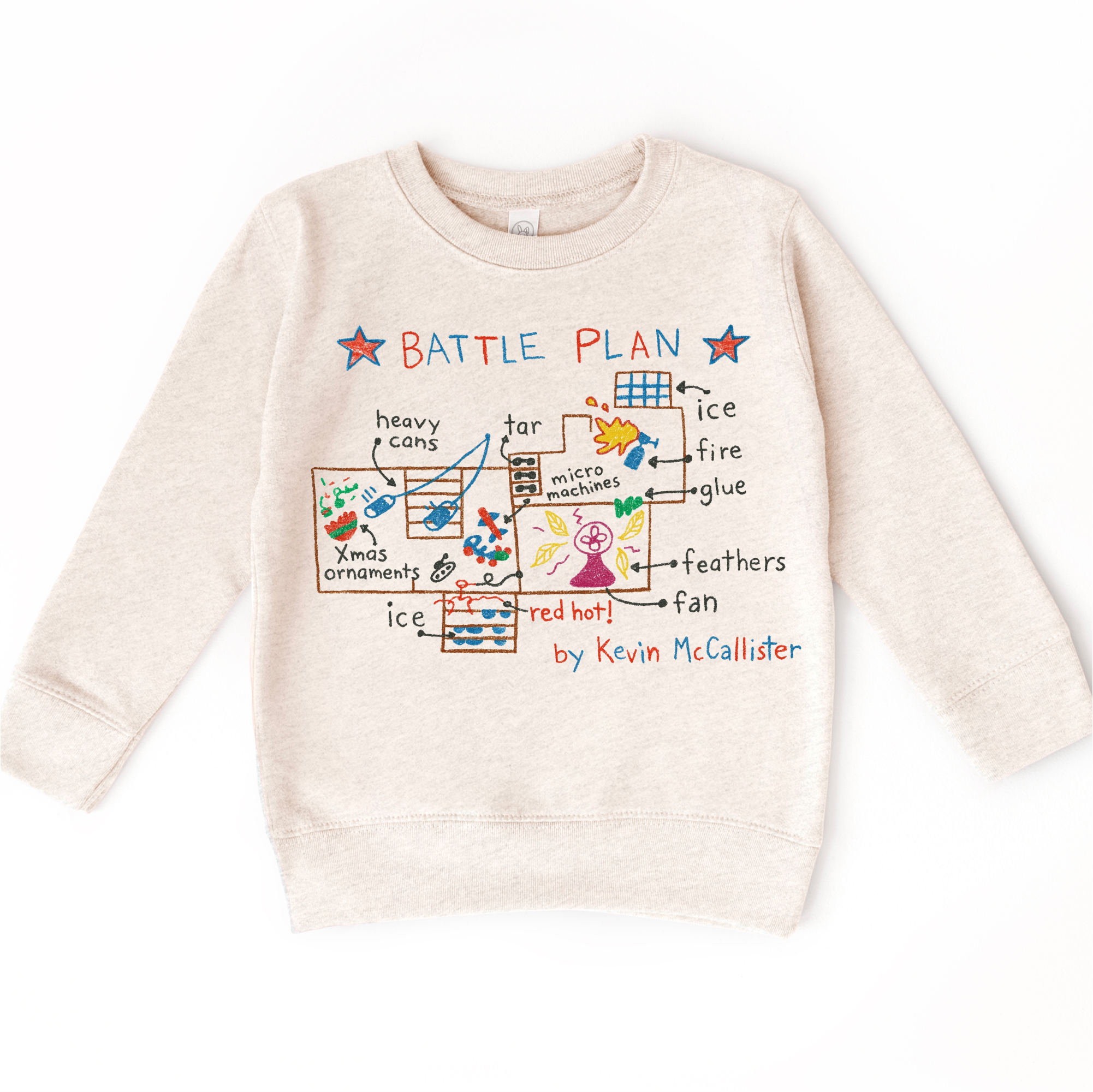 Madi Moosh - Wholesale Screen Printed T-Shirt - Kids - Kevin McCallister's Battle Plan Christmas Shirt7