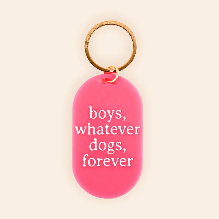 Freshwater Curated Goods – Porta-chaves - Unissexo por atacado – Chaveiro Boys Whatever, Dogs Forever em formato de pílula