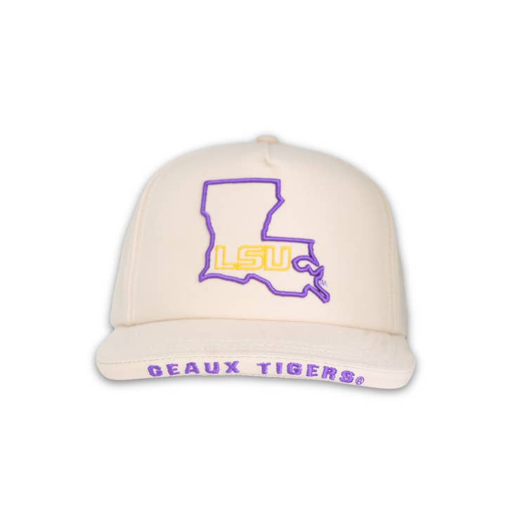 Dyme Lyfe - Wholesale Trucker Hat - Unisex - LSU Tigers Outline Snapback