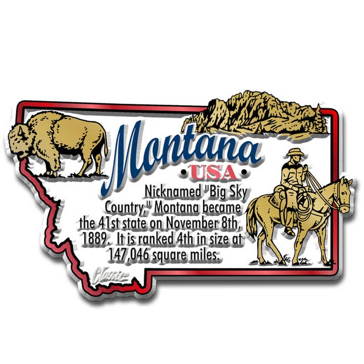 Montana Information State Magnet Made in USA for wholesale by 7 Star