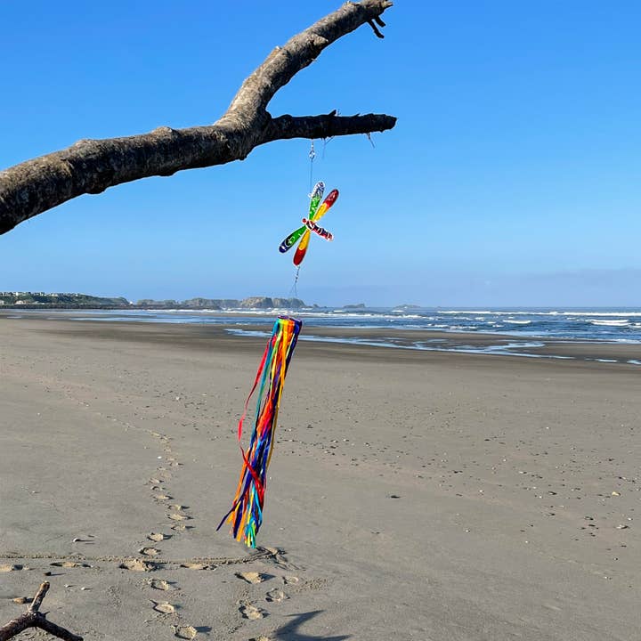 In the Breeze, LLC. - Wholesale Outdoor Ornament/Decor - Dragonfly & Ribbon Windsock