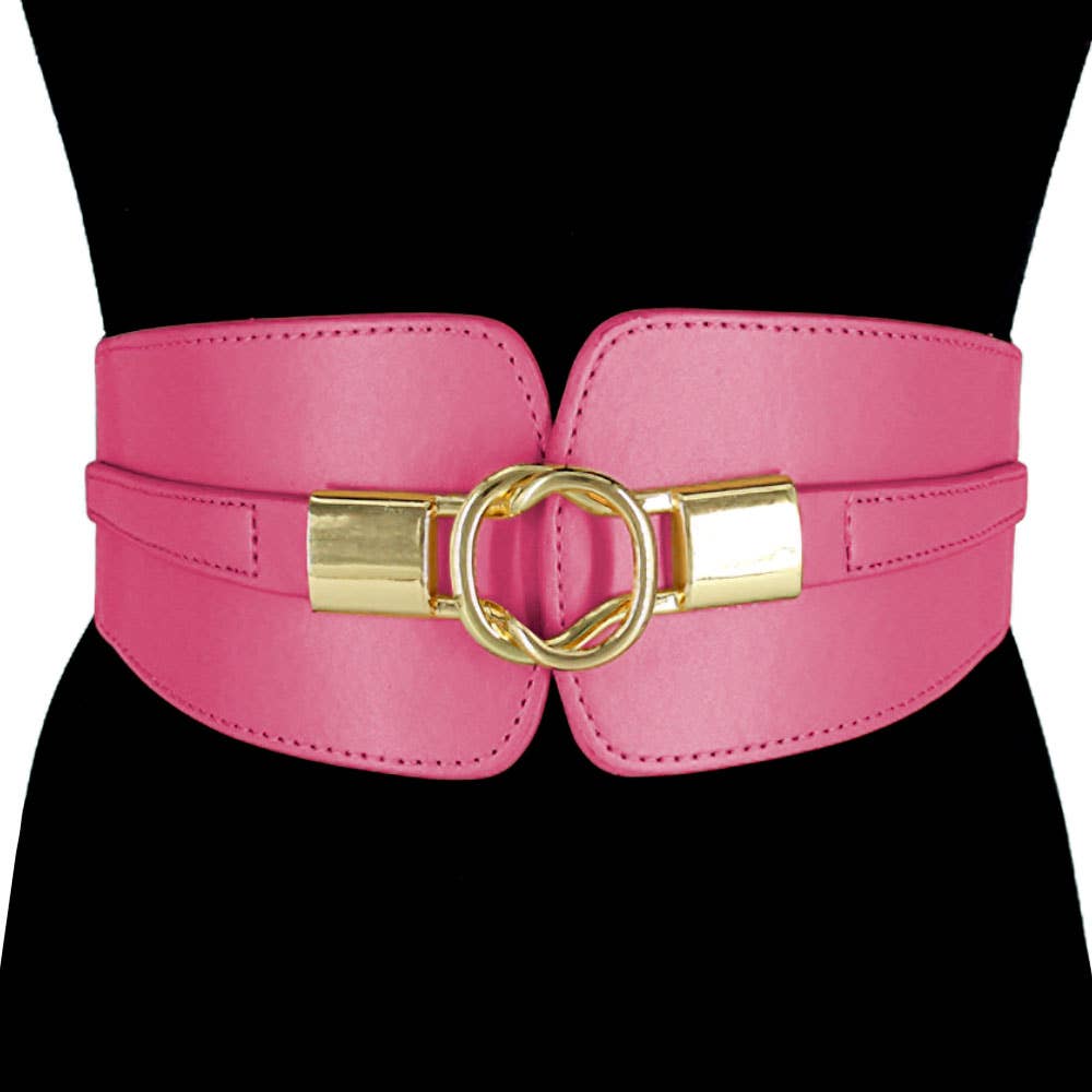 Sensibling Corp. - Venta al por mayor Cinturón - Mujer - Cinturón ancho elástico con hebilla metálica y detalle de cuero sintético3