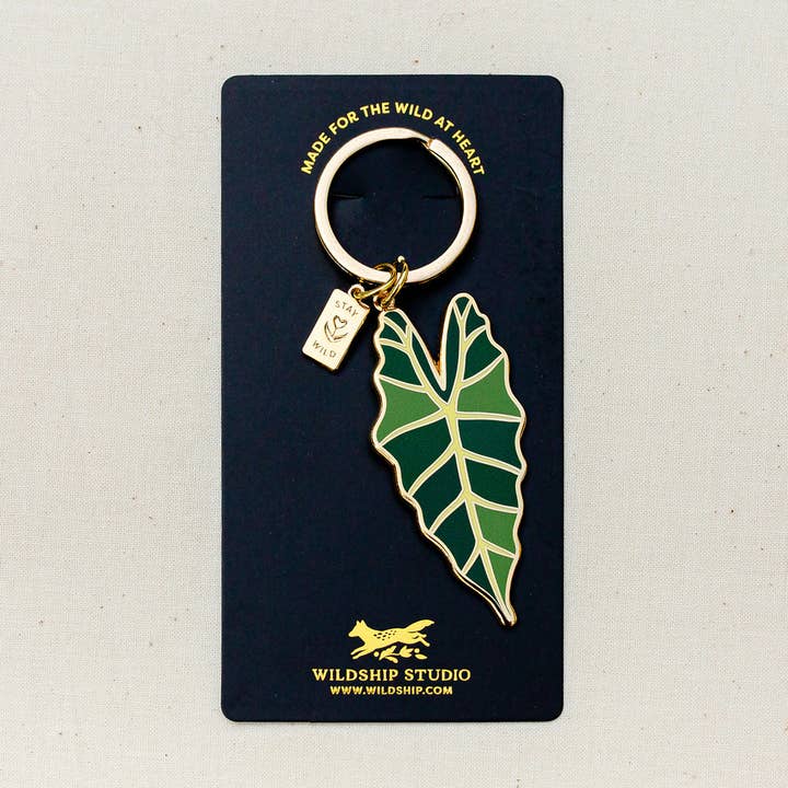 Wildship Studio - Vente Porte-clés – femme - Porte-clés Feuille de Jungle Restez Sauvage4