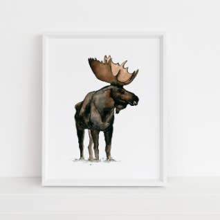 Moose Art Print for wholesale by Jennie Kilcup Watercolors