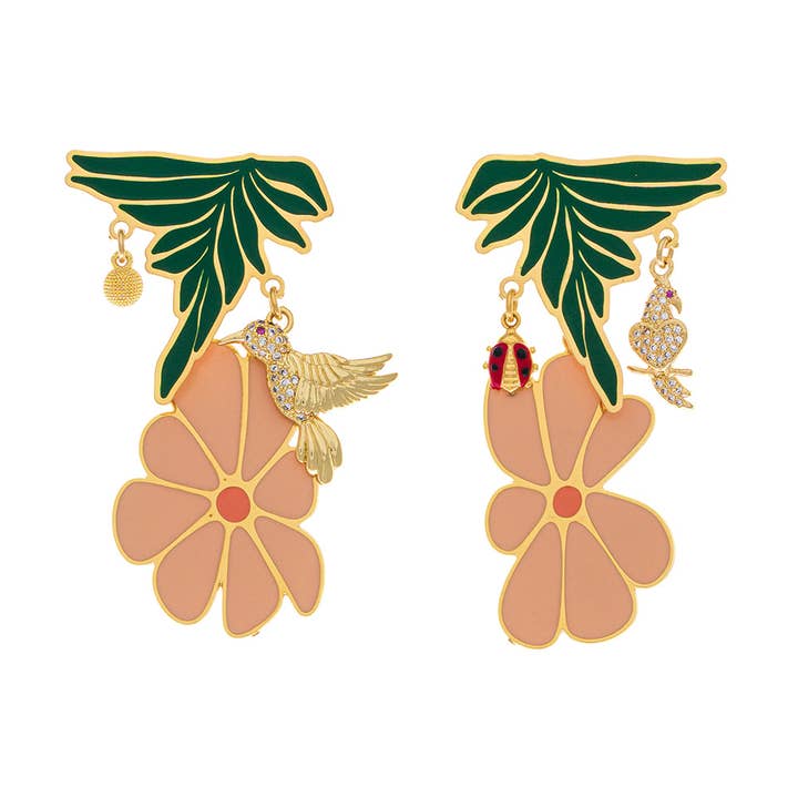 Pendientes tropicales de arte moderno para venta al por mayor de Principessa Glam