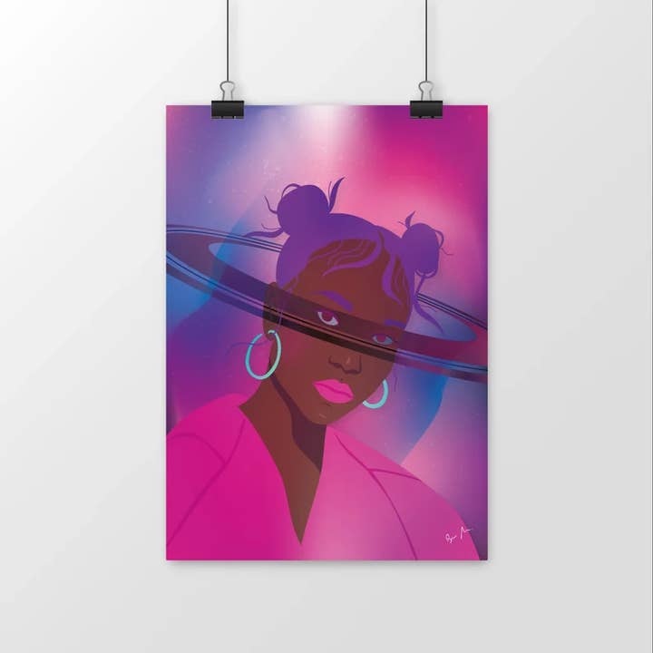 Saturn - A4 and A3 Wall Print Poster Illustration for wholesale by Gioma Atelier