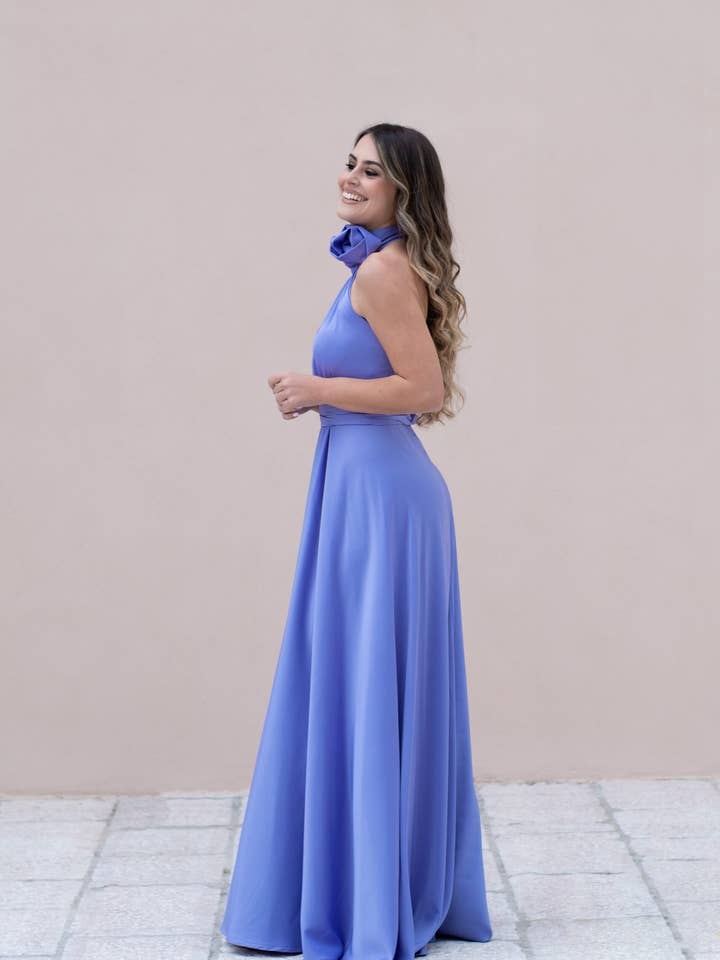 Langes Seidenkleid mit Riemen für den Großhandel von La Boutique dei Bambini