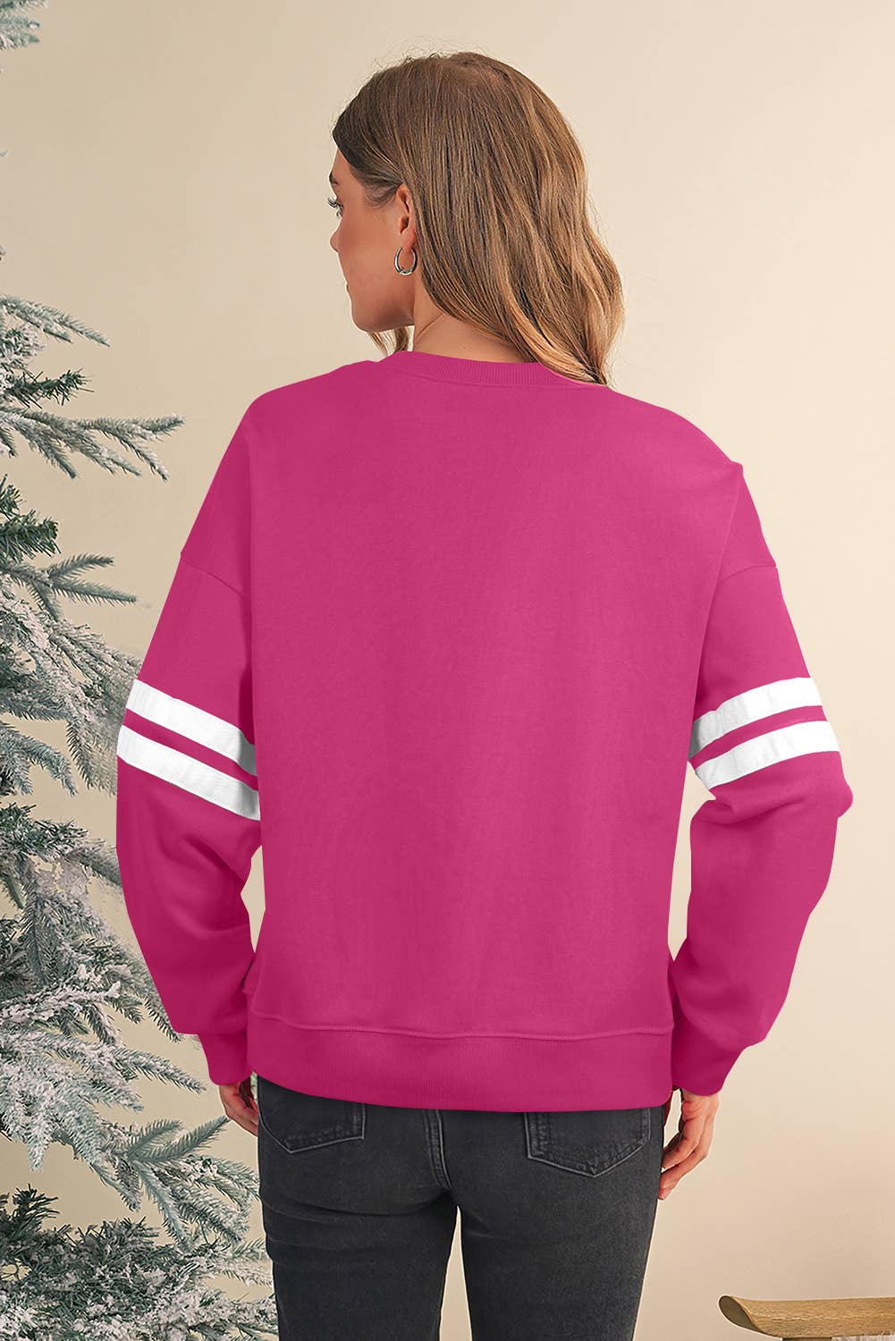 Aapparella - Wholesale Shirt - Women's - Striped Detail Drop Shoulder Oversized Sweatshirt | S-XL26