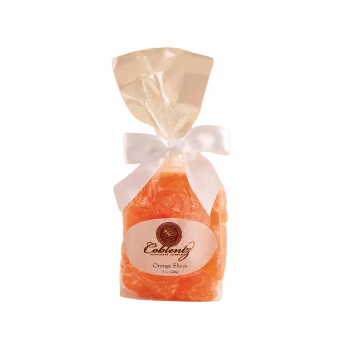 Orange Slices Bag With Bow for wholesale by Coblentz Chocolate Company