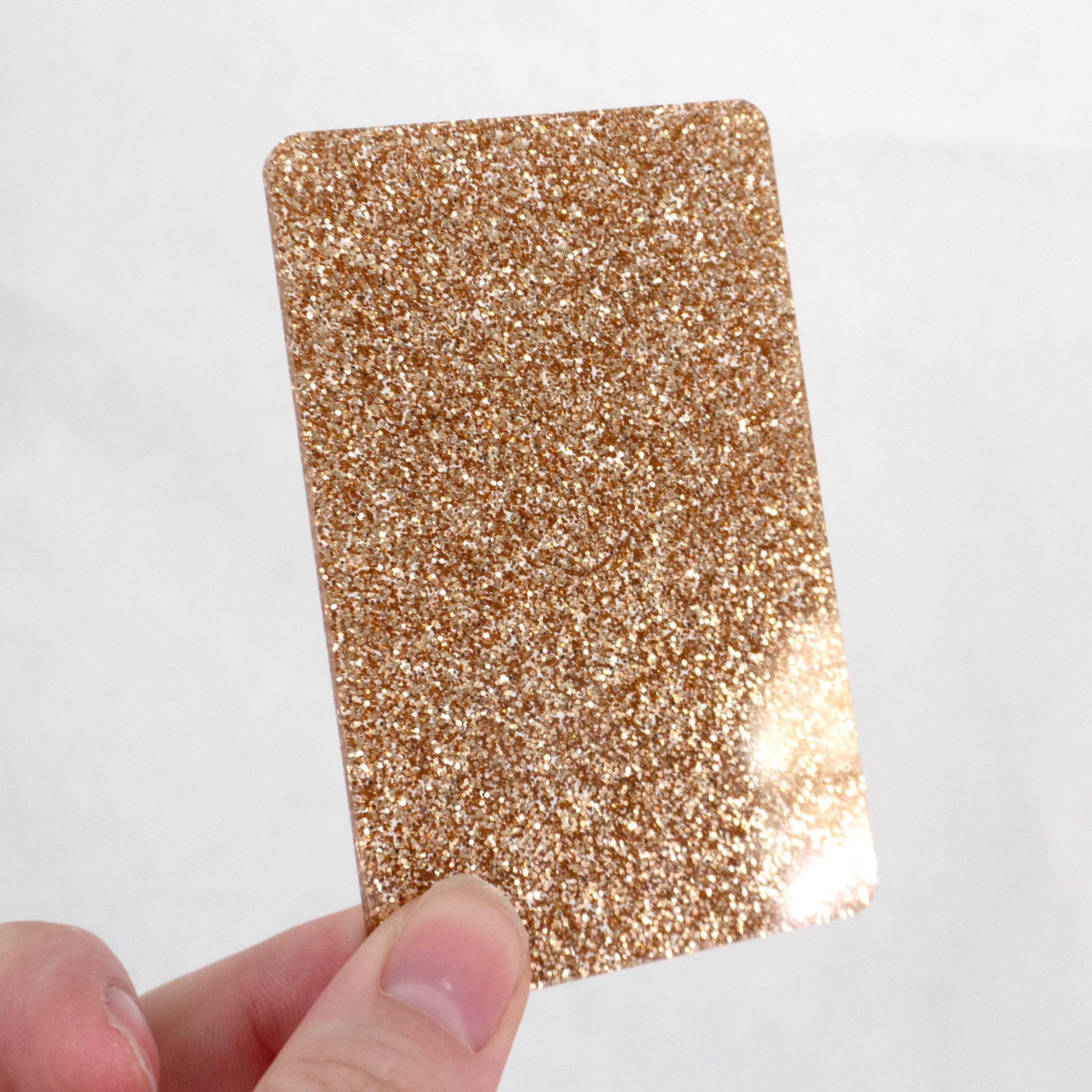 Simple & Sentimental – wholesale Craft supplies – 1/8" Gold Glitter Cast Acrylic Sheets1
