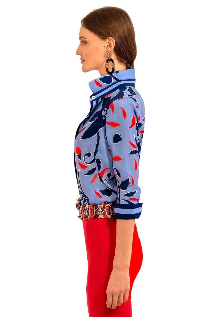 Gretchen Scott LLC - Venta al por mayor Camisa con botones - Mujer - Camisa de Novio - Floración Completa13