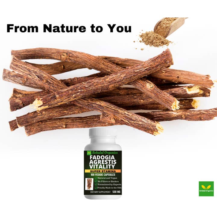 Behalal Organics - Wholesale Oral supplement/vitamin - Fadogia Agrestis 500mg100 Quick capsules6
